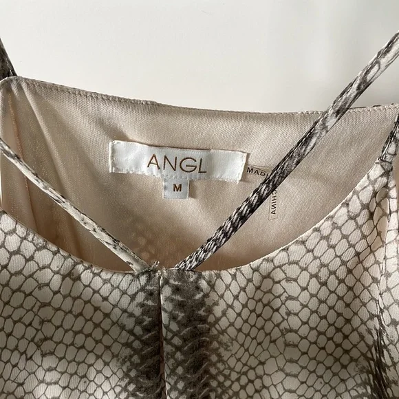 ANGL Women’s Snake Print Flowy Dress with Spaghetti Straps - Size Medium - Picture 3 of 4